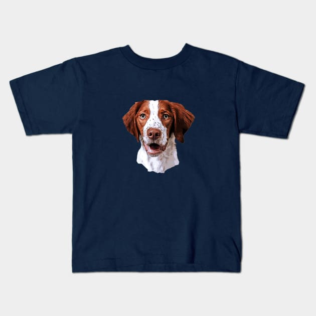 Brittany Spaniel Looking Gorgeous Kids T-Shirt by ElegantCat